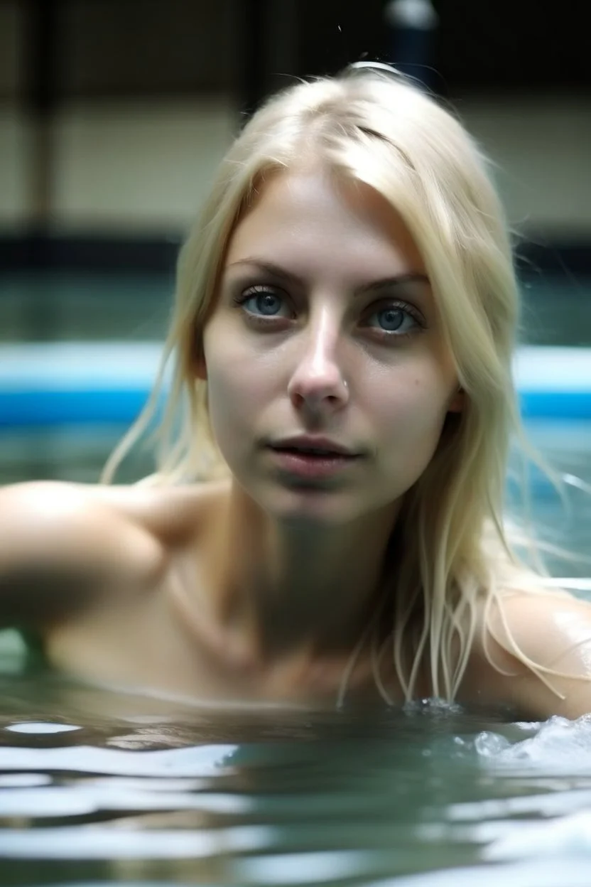 Soapy Blonde Girl In Pool Without Water Slapp