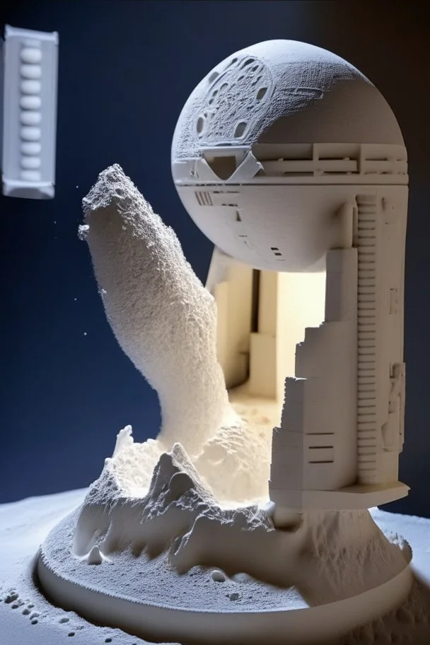 3d Printer Printing A SpaceX Rocket On The Moon Nfg7acguh50r