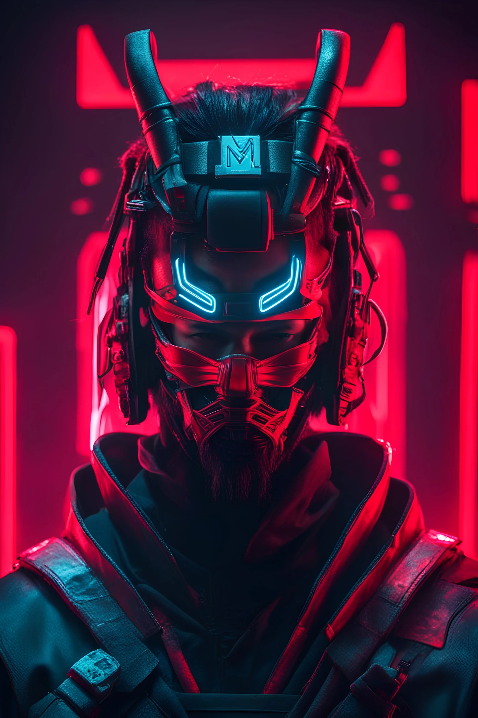 Cyberpunk Samurai Wearing A Face Mask Wi Gallery Stablecog