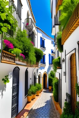 Mediodía en marbella España con sus típicas calle monicapmina