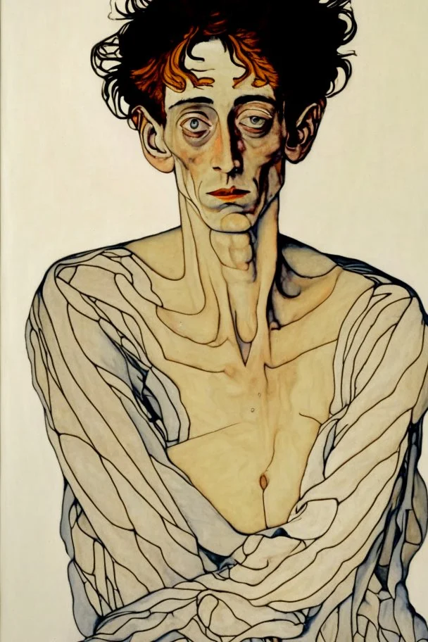 painting of a figure with the life-filled void of an empty existence, egon schiele masterpiece