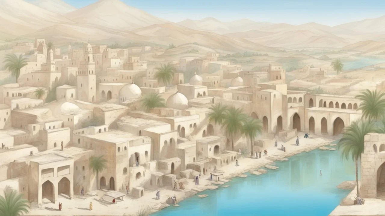 An old and beautiful Arab city From the third century and its streets are a light blue river radiant