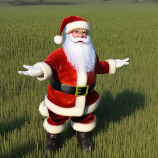 santa claus in the cropland corn