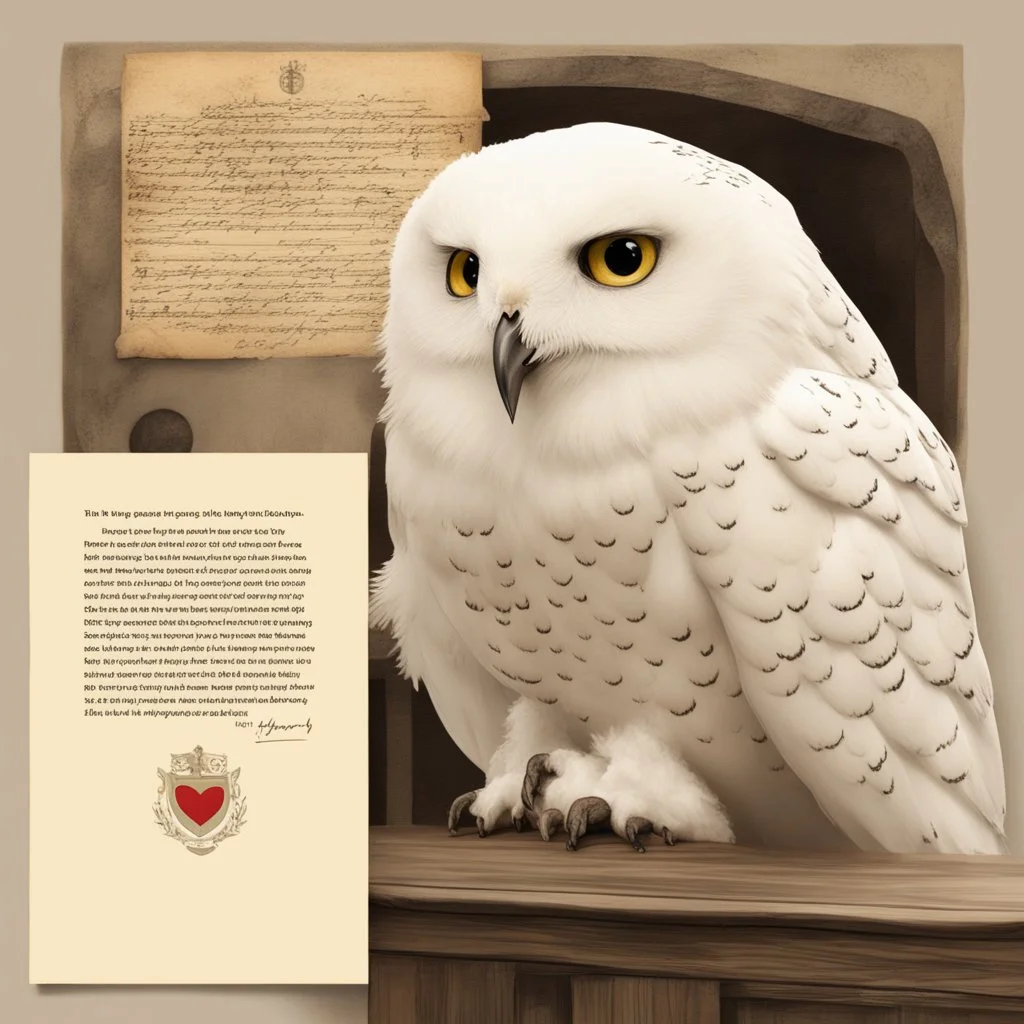 Hedwig from Harry Potter with Letter