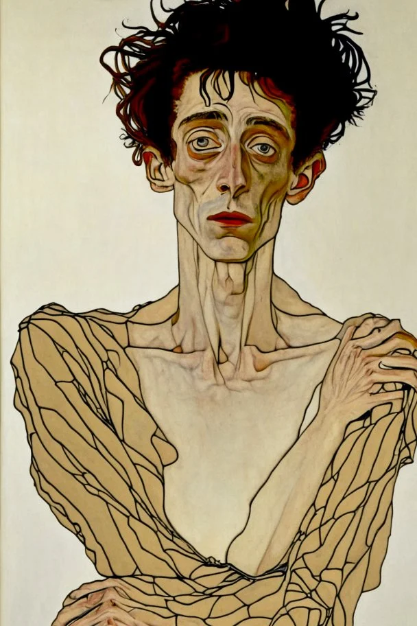 painting of a figure with the life-filled void of an empty existence, egon schiele masterpiece