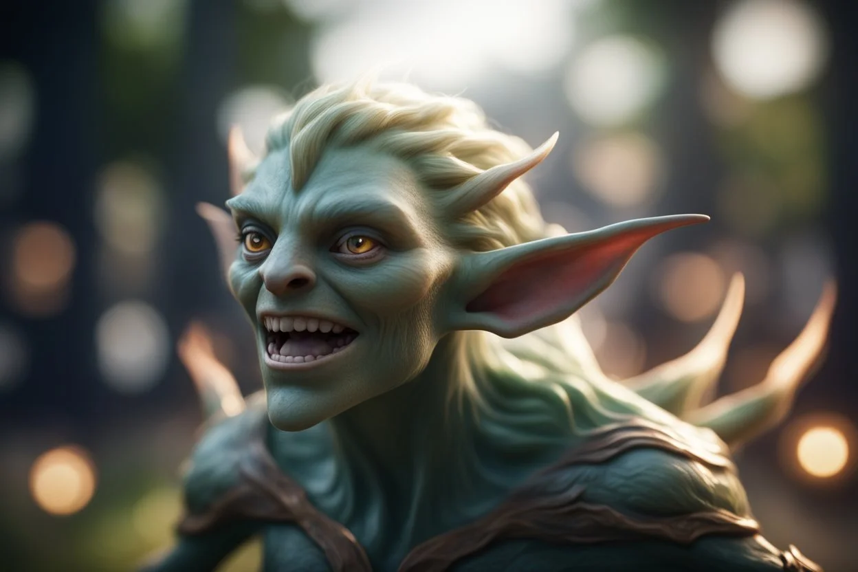 motion blur swooping elven monster bokeh like f/0.8, tilt-shift lens 8k, high detail, smooth render, down-light, unreal engine, prize winning