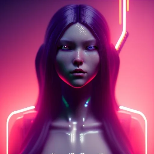 Woman, long hair, samurai, cyberpunk, neon, highly detailed, art stations, concept art, smooth, unreal engine 5, god rays, ray tracing, RTX, lumen lighting, ultra detail, volumetric lighting, 3d, finely drawn, high definition, high resolution, gradient background