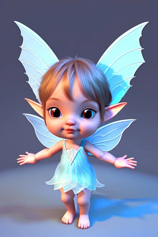 Cute 3d animation baby fairy with elf ears