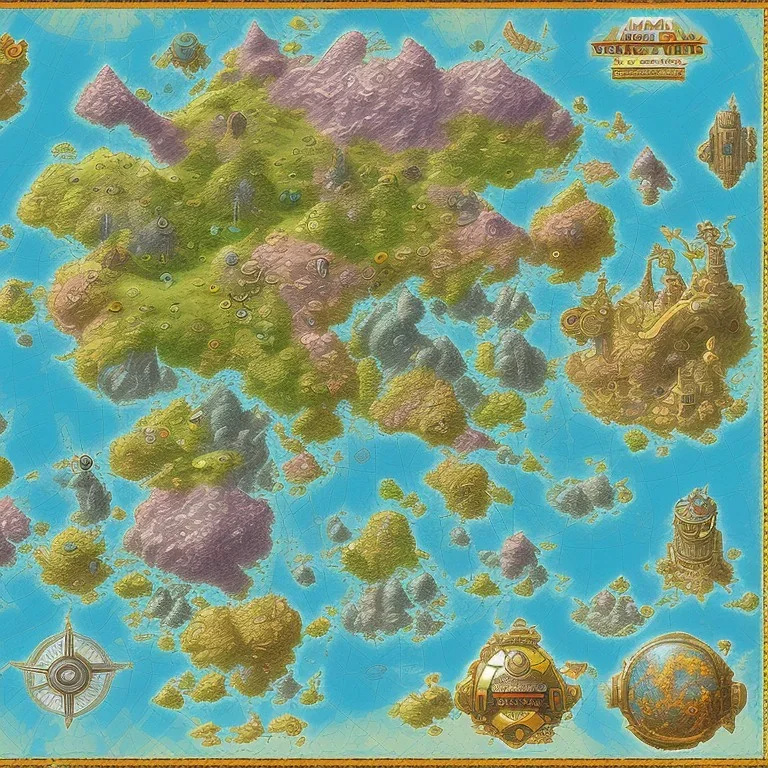 A map with five worlds