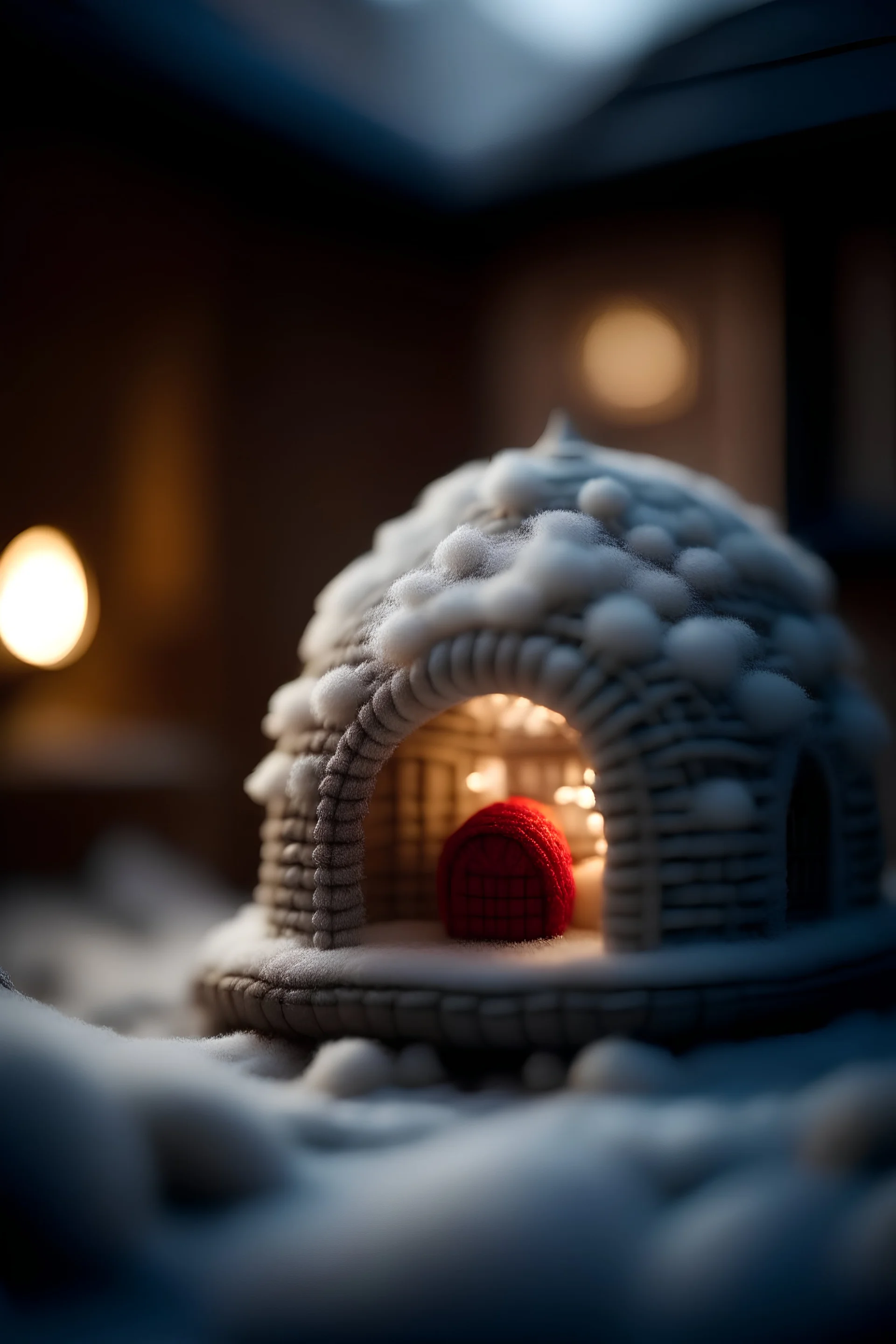 Eskimo igloo,shot on Hasselblad h6d-400c, zeiss prime lens, bokeh like f/0.8, tilt-shift lens 8k, high detail, smooth render, down-light, unreal engine, prize winning