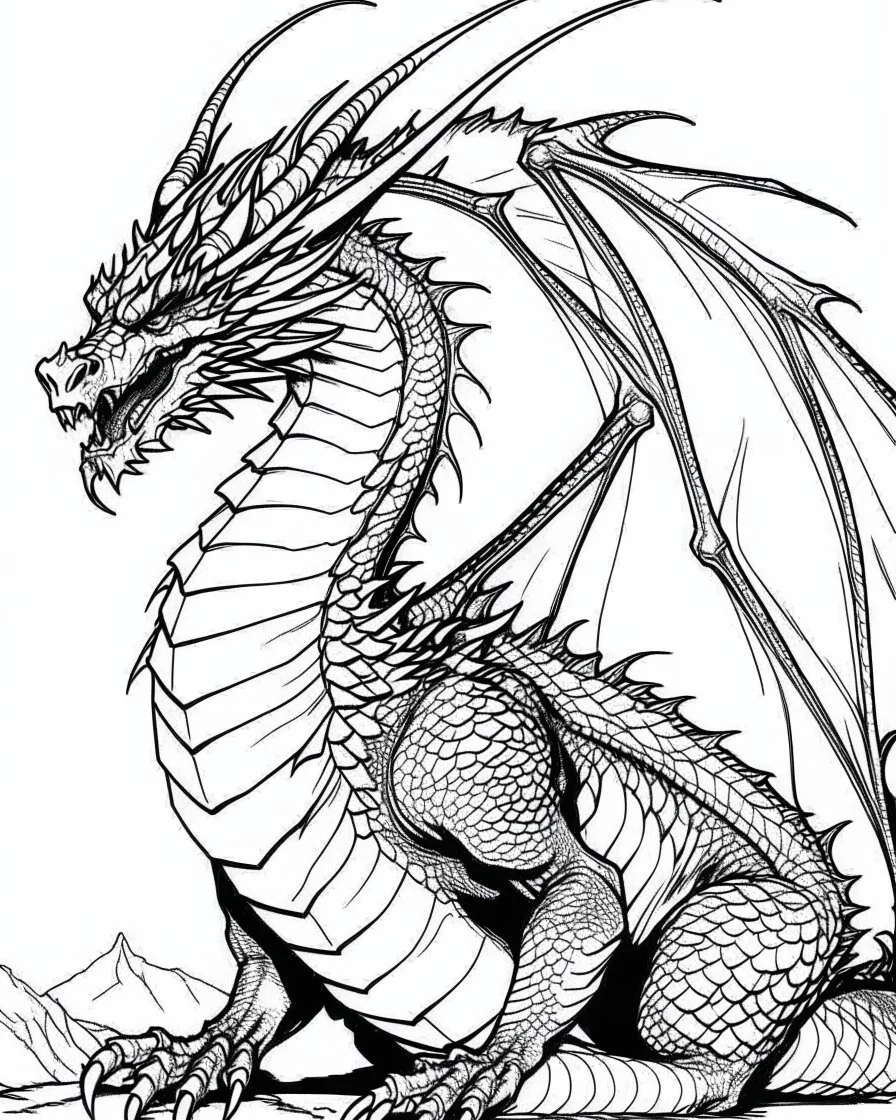 real big dragon coloring page