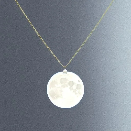 necklace with a simple, elegant design featuring a single, shimmering polyester in moon pendant