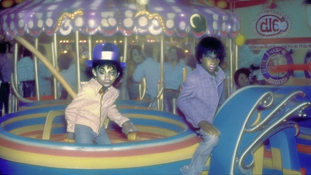 michael jackson at chuck e cheese riding the very small kiddie carousel