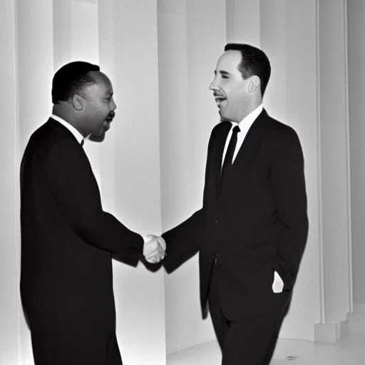 Martin Luther King Jr and Jerry Seinfeld shaking hands