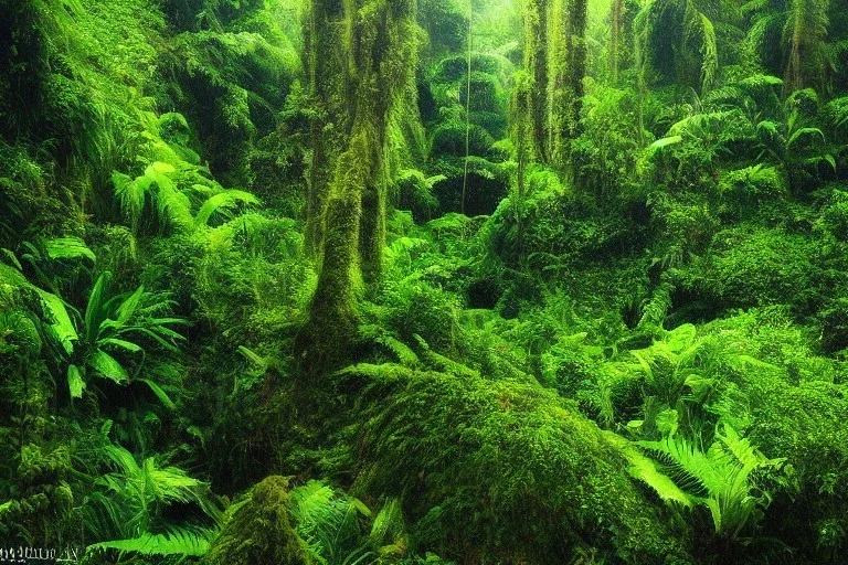 rainforest in the style of r/earthporn