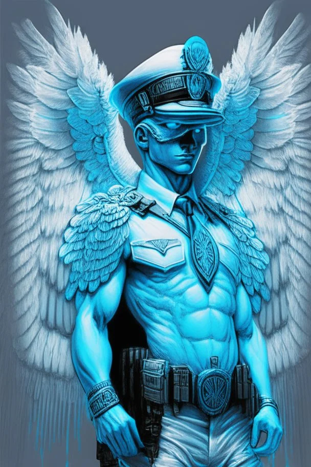 cyan and white nephilim watcher super cop