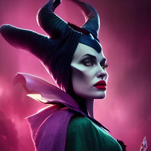 Maleficent , Pinto Character Design, Michael Kutsche,8k portrait hyperdetailed close up focus beautiful elegant cinematic light delicate insanely detailed high definition intricate triadic vibrant colours complex hyperrealism artistic abstract colourful