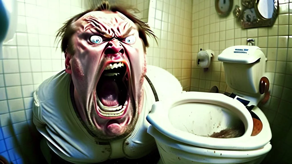 angry russian keeps flushing the toilet