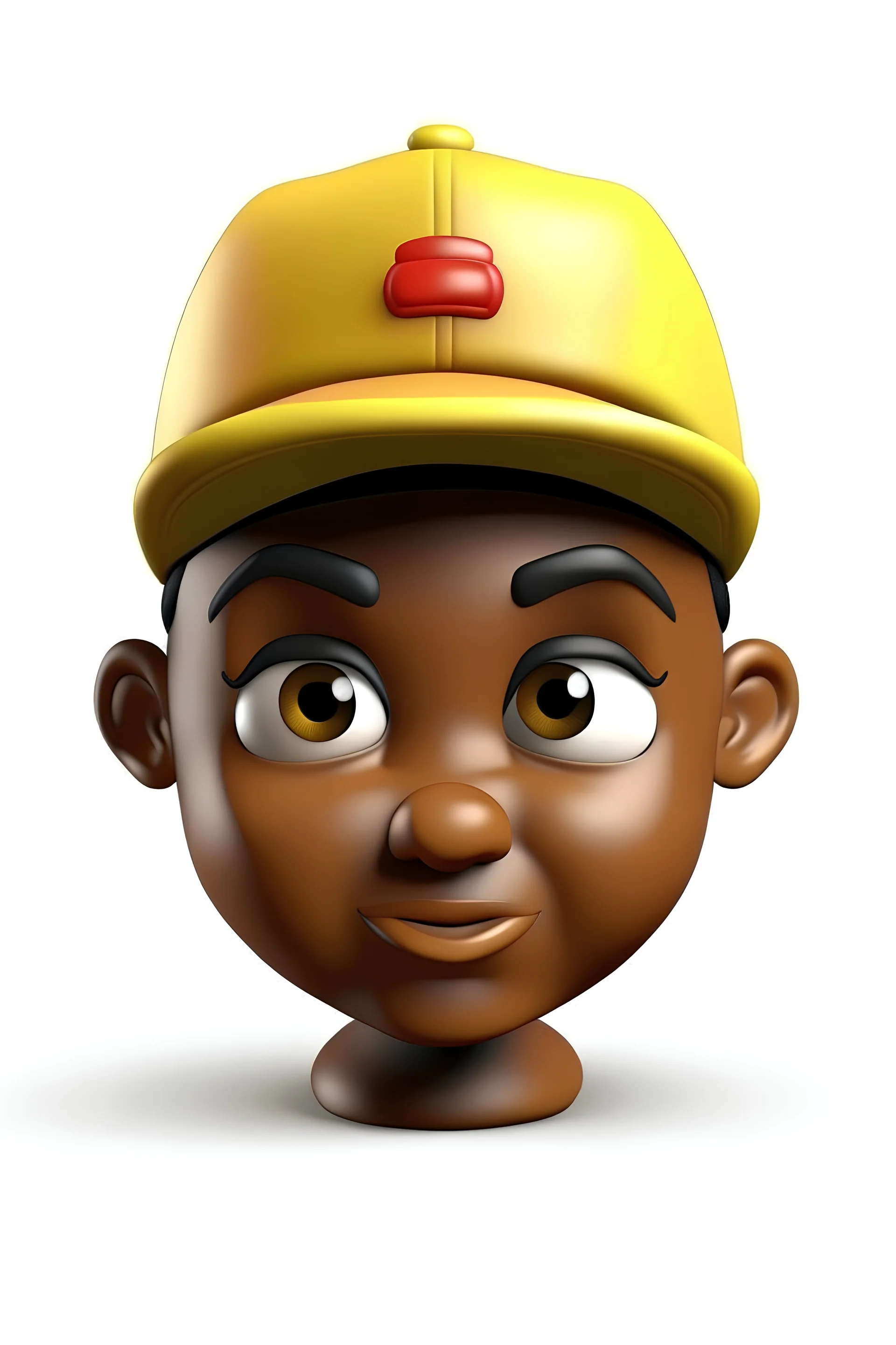 3d emoji, brown skin, cap