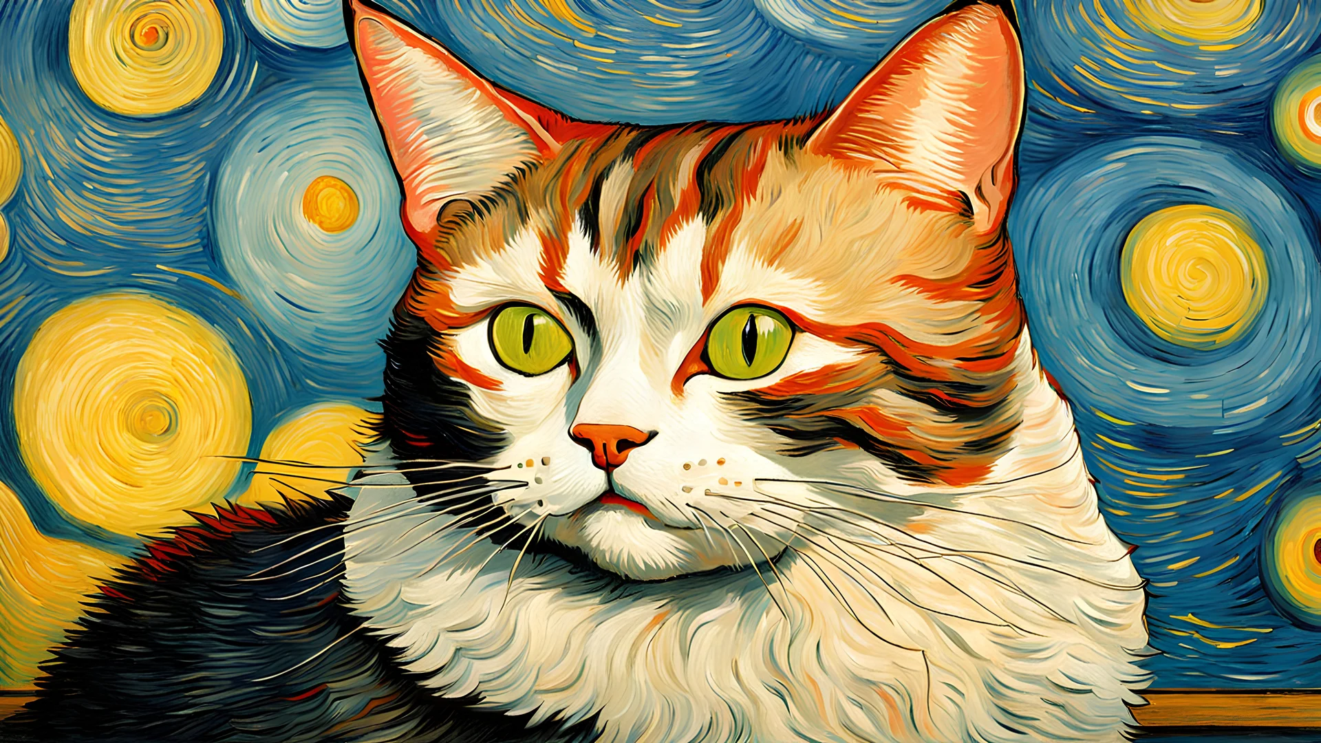 Portrait of a cat by Van Gogh