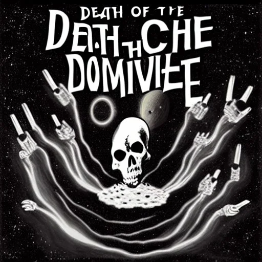 death cult at the edge of the universe in surrealistic style