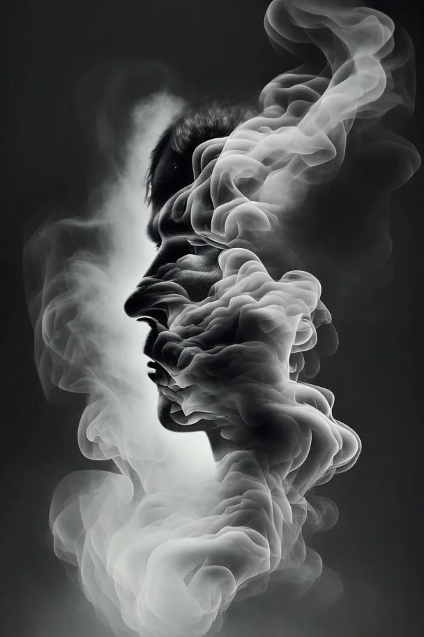 smoke in a shape of a person