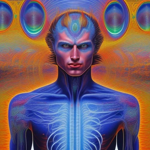 A painting of Sonic by Alex Grey