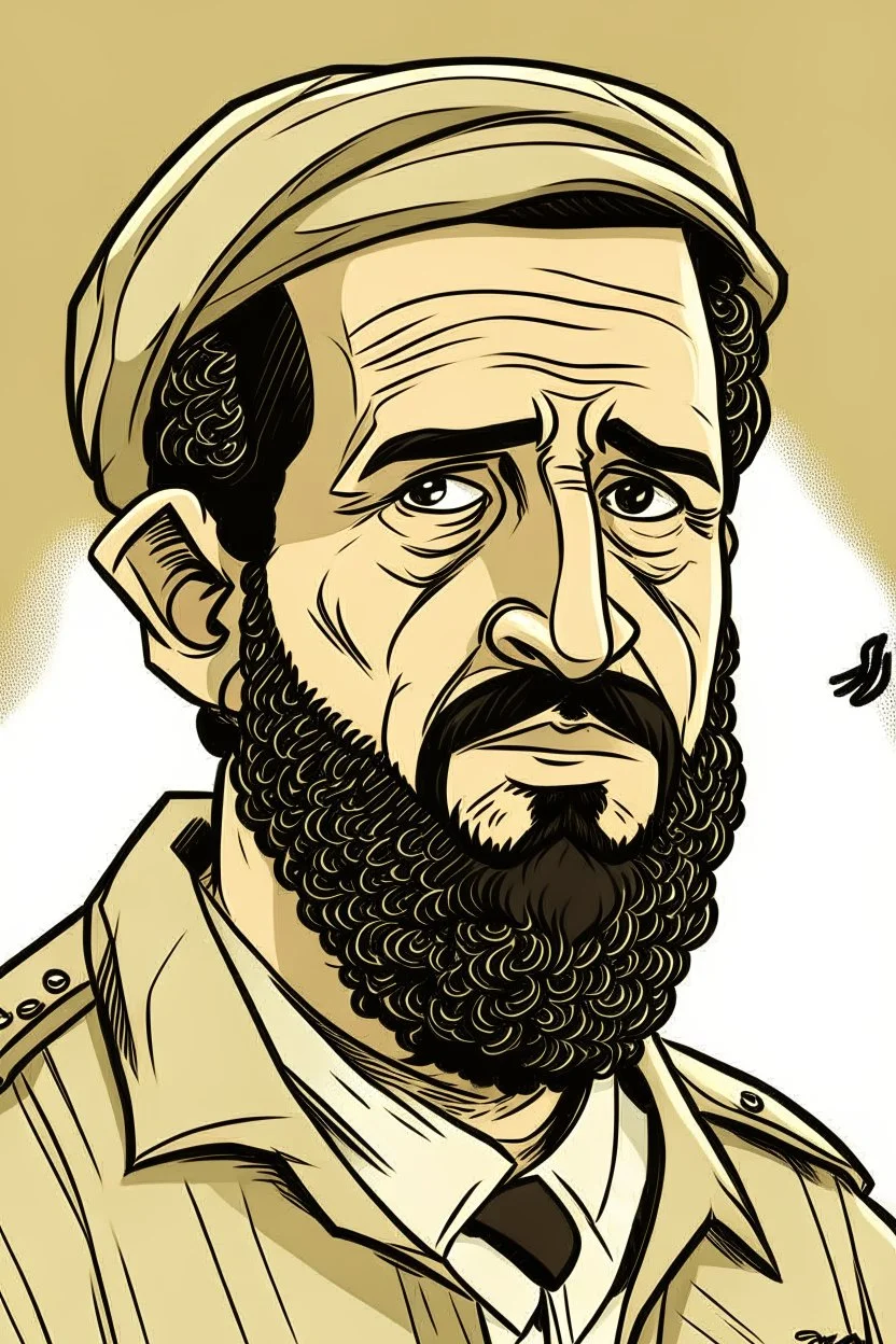 Abu Obaida(أبو عبيدة) Palestinian spokesman , cartoon 2d