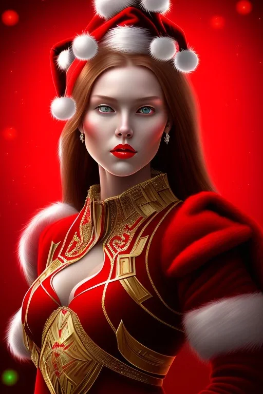 portrait lady red warrior Christmas tree