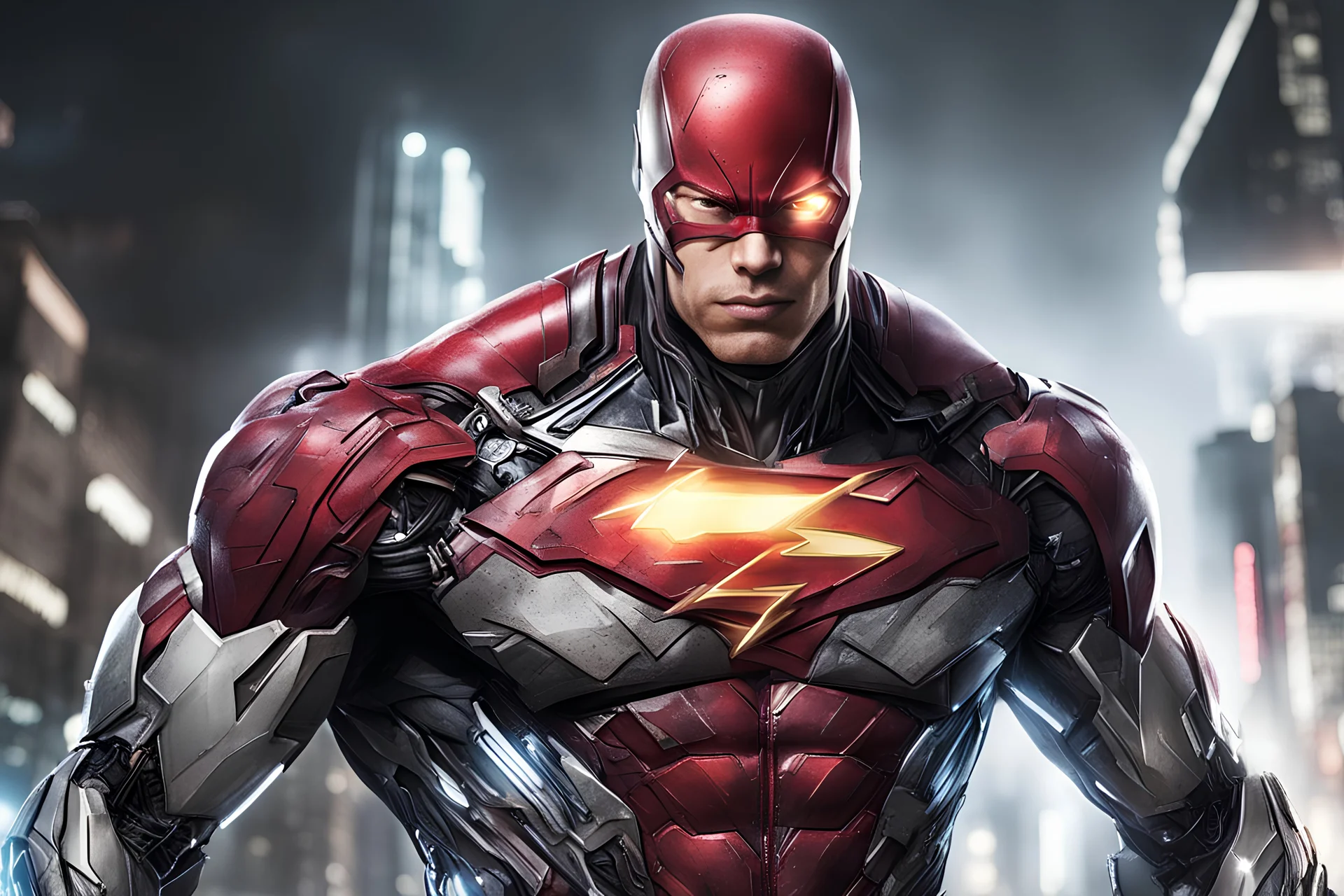 The Flash mixed with Cyborg mixed with Batman