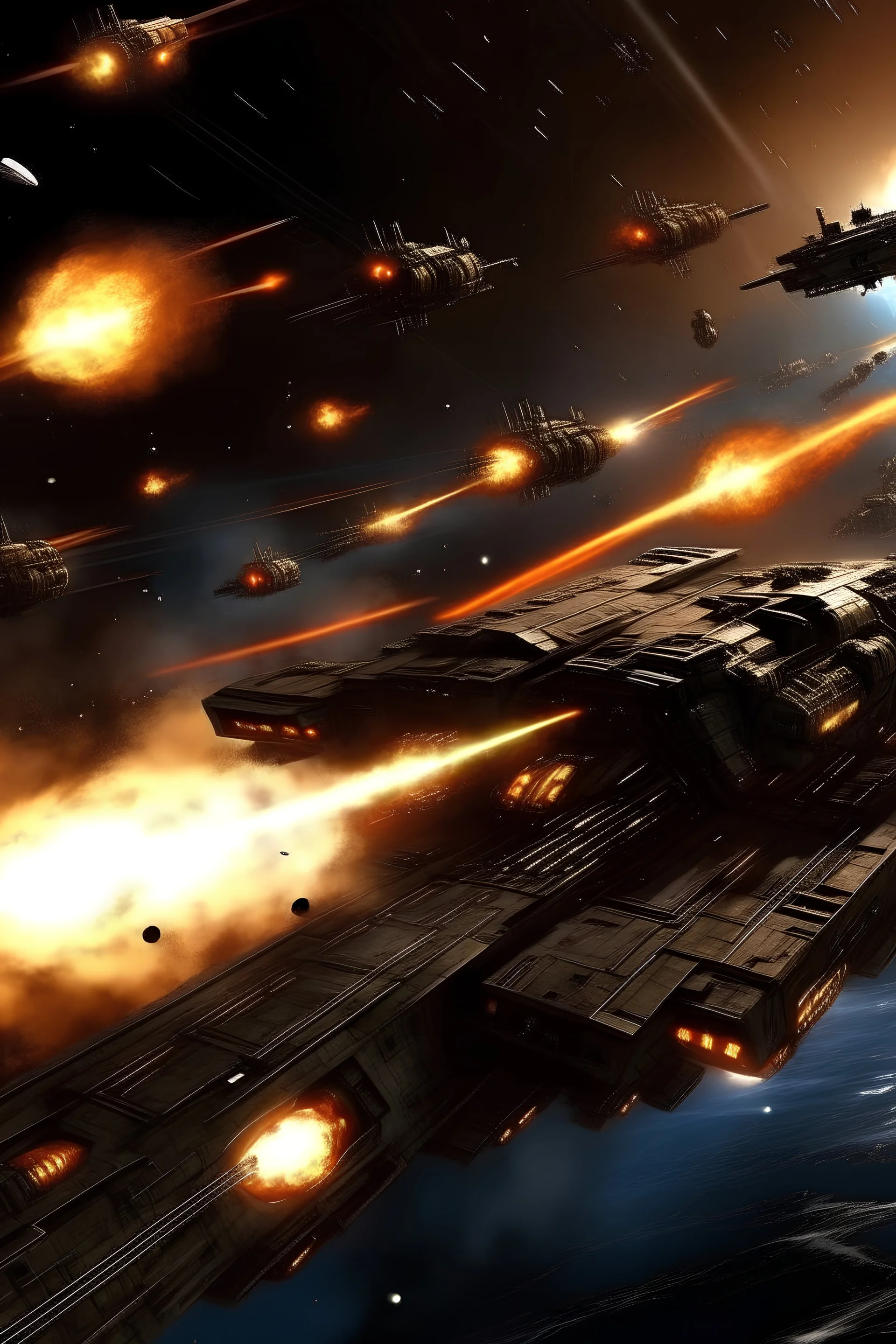 sci fi danish space battlefleet open fire on enemy
