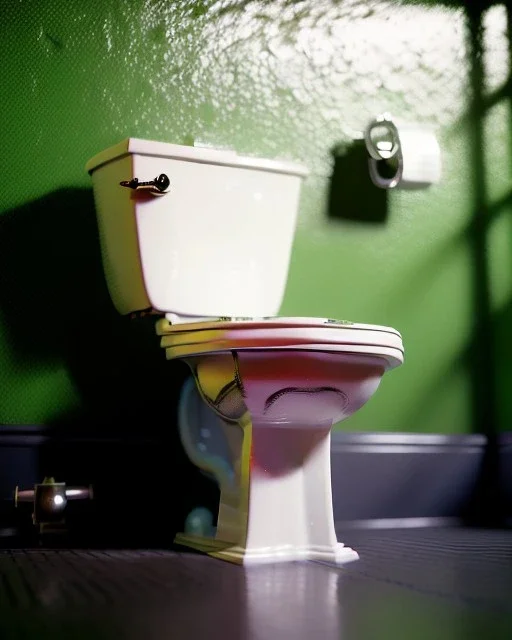 Toilet scene, donald trump sitting in toilet, pants down, defecating, realistic image, Tarantino style, concept art, smooth, unreal engine 5, god lights, ray tracing, RTX, lumen lighting, ultra detail, volumetric lighting, 3d.