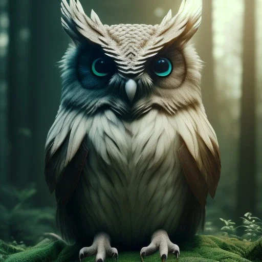 intricate details, realistic, octane, unreal engine, portrait, natural lighting,volumetric lighting, shiny,extreme detail, Photorealism, High detail, Hyper realistic Owl in forest, macro lens blur,sharp,eos5d mark 4, ef 85mm 5.6, focus,masterpiece trending by artstation