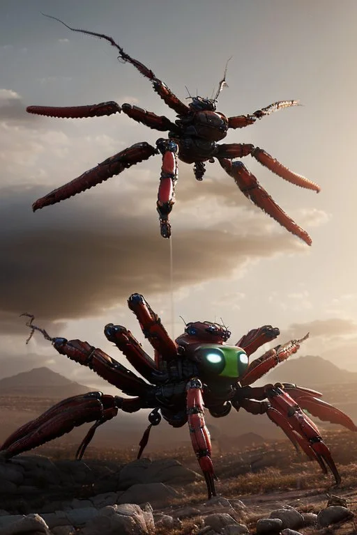 spider dragon-fly mecha hybrid, surreal organics, bio mechanical, dystopian, sci-fi horror