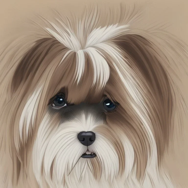 shih tzu dog brown and white