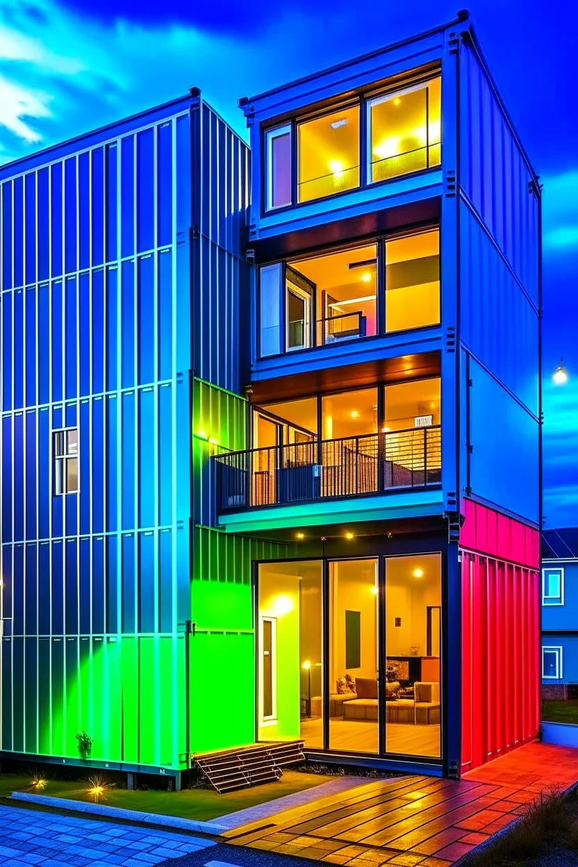 A three story house built from shipping containers