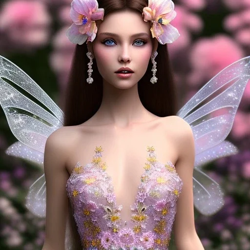 bright fairy, beautiful portrait,long hair, flowers