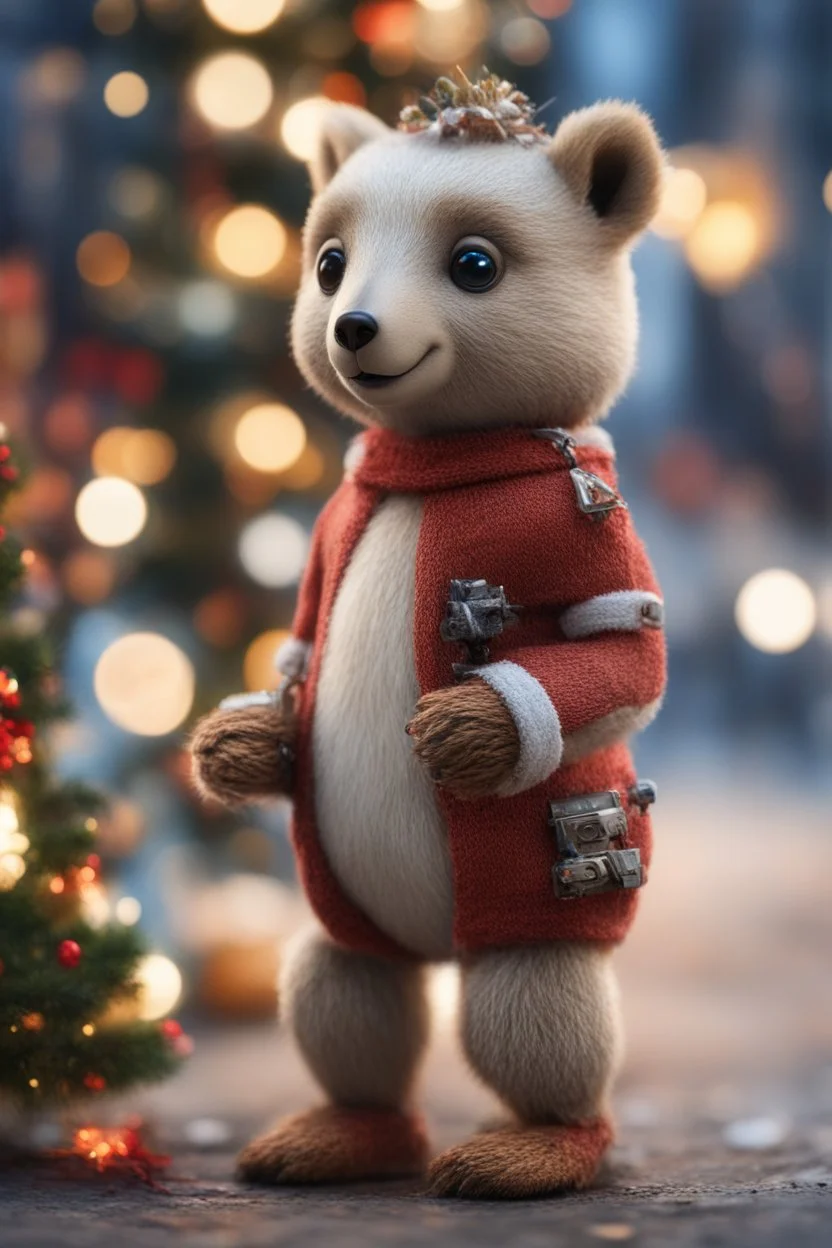 last Christmas adult star bear squirrel chat robot, bokeh like f/0.8, tilt-shift lens 8k, high detail, smooth render, down-light, unreal engine, prize winning, in the style of fallut 4