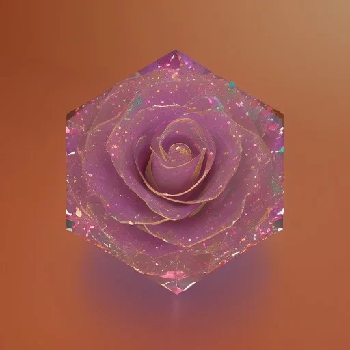 transparent multicolor crystal rose