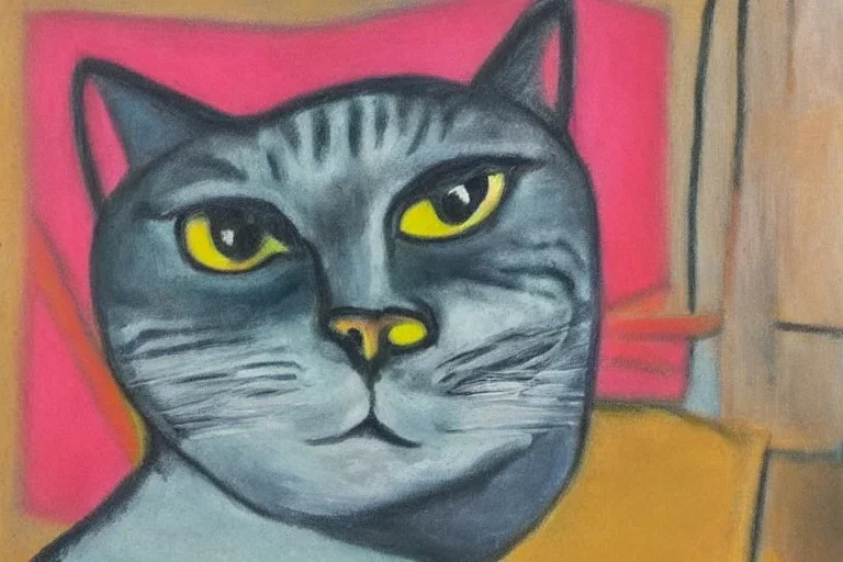 Portrait of an a cat in the style of picasso