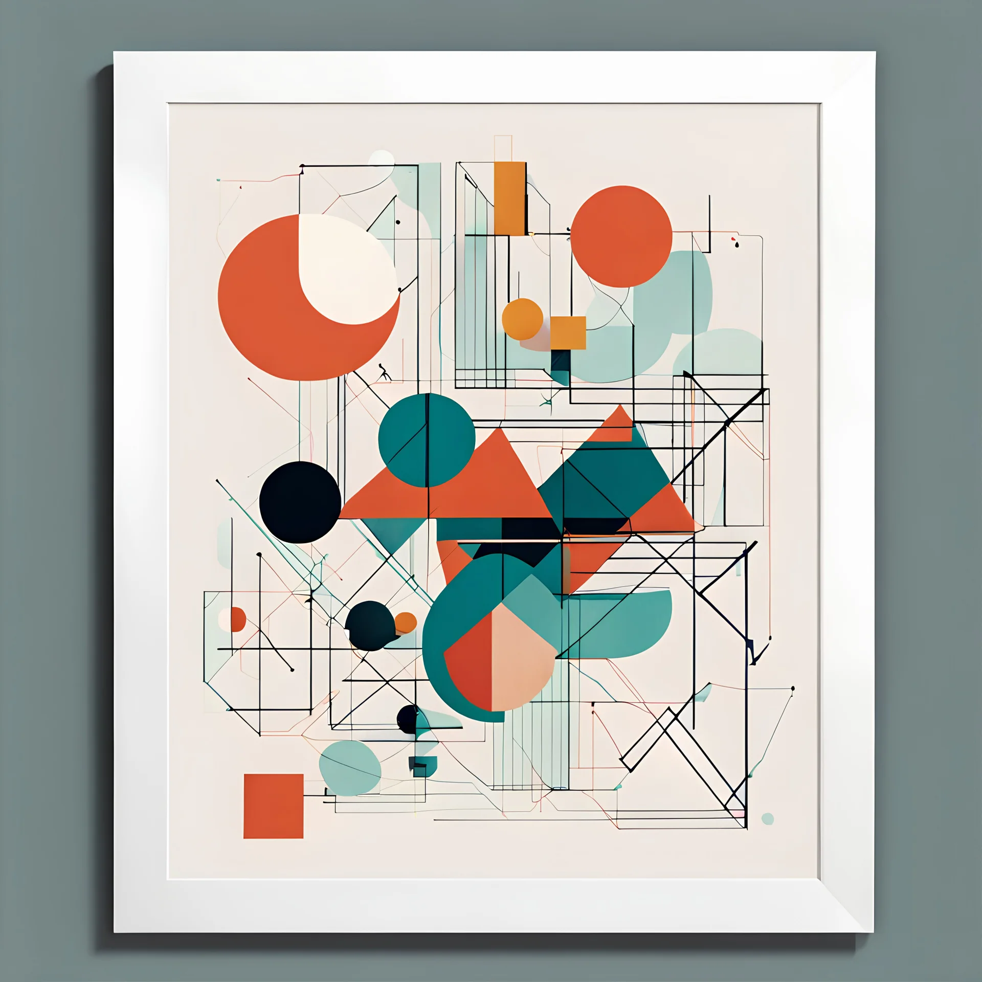 Geometric messy modernism is a fine art print of original, minimalist illustration