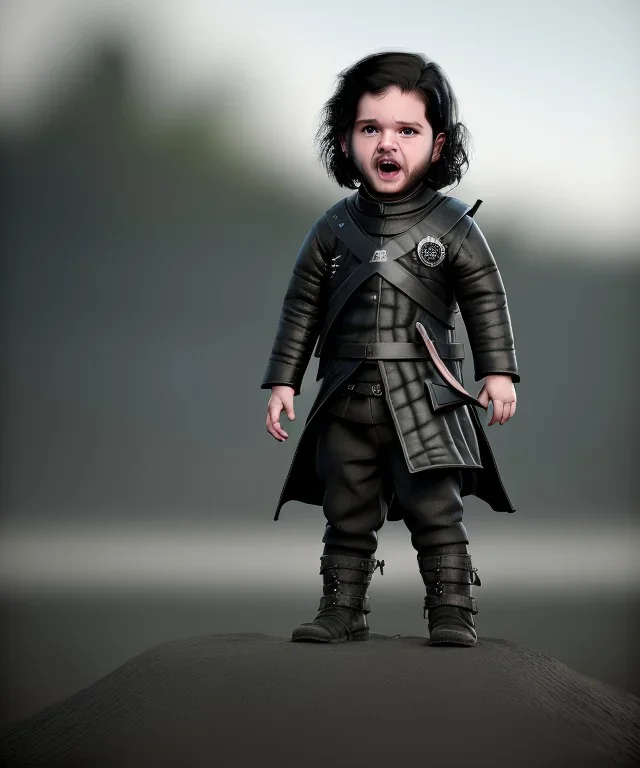 Jon snow toddler, full body, angry, dragon, dramatic lighting, hyper realistic