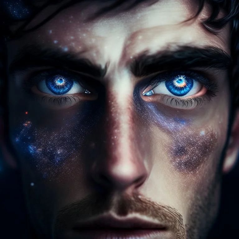 A man with galaxy eyes