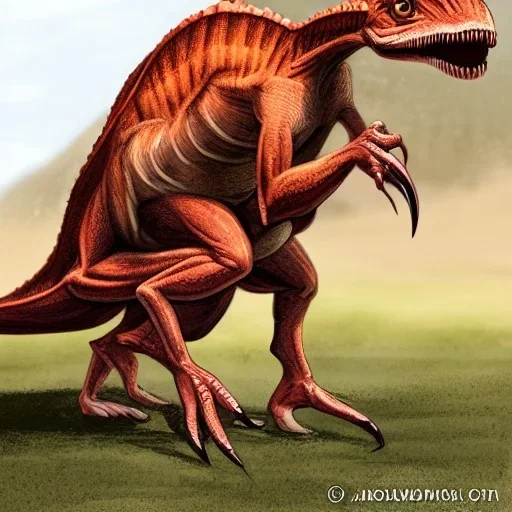 Velociraptor eating meat