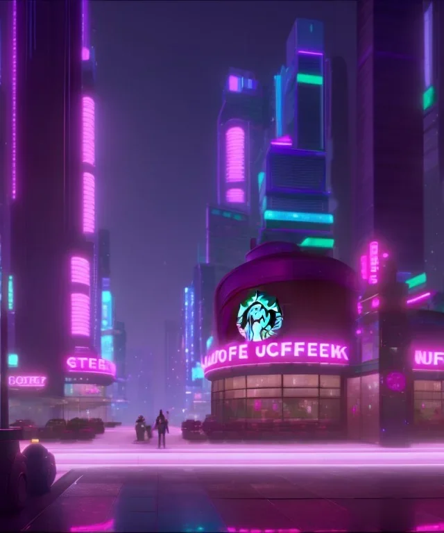 Starbucks, cyberpunk,