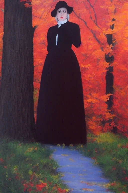 Full body portrait, painting, medium shot lady NewEnglandGothic