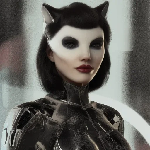 White catwoman trippy background