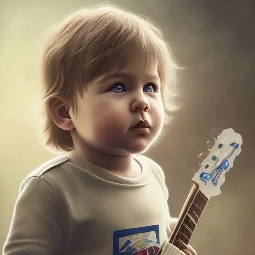 Mystery Kurt cobain toddler, dramatique, art background, dramatic lighting, volumetric lighting, hyperrealisme, 8k, high quality, lot of details, fit within portrait