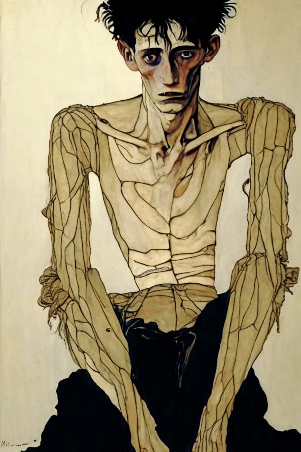 painting of a figure with the life-filled void of an empty existence, egon schiele masterpiece