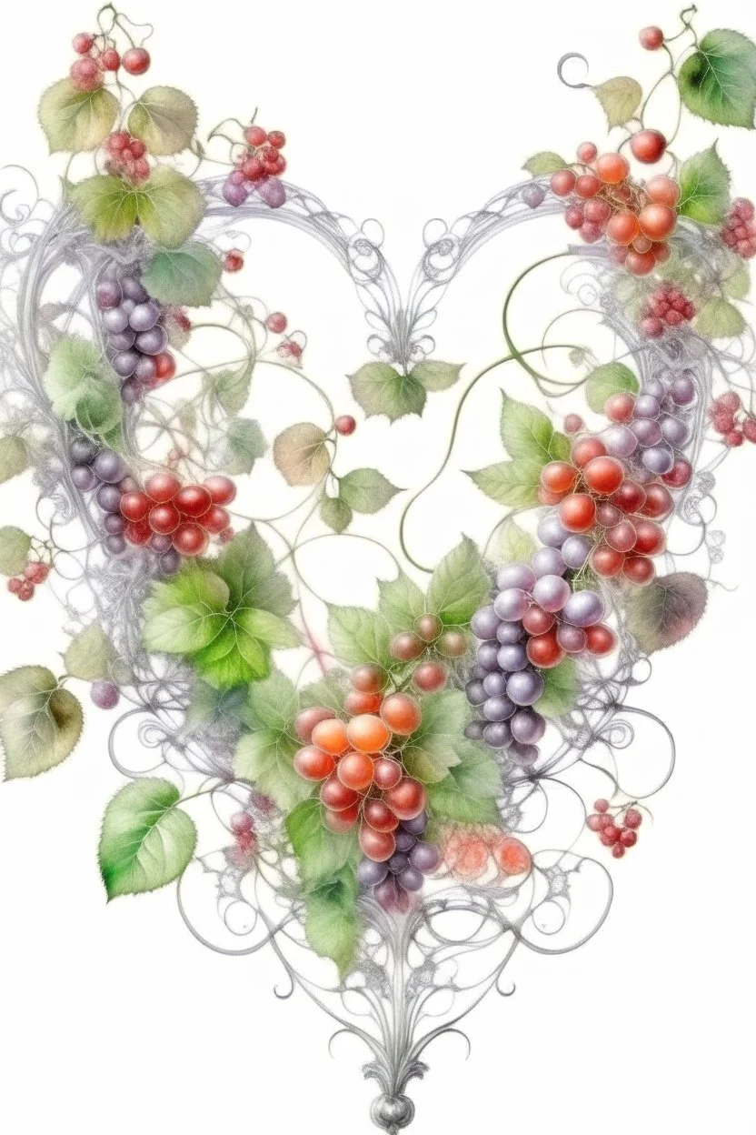 delicate transparent three-dimensional watercolor, the vine is laid in the form of a frame, inside a bouquet of flowers in the style of romanticism, realistic, filigree, high quality drawing, professional photo, 32k, iso100